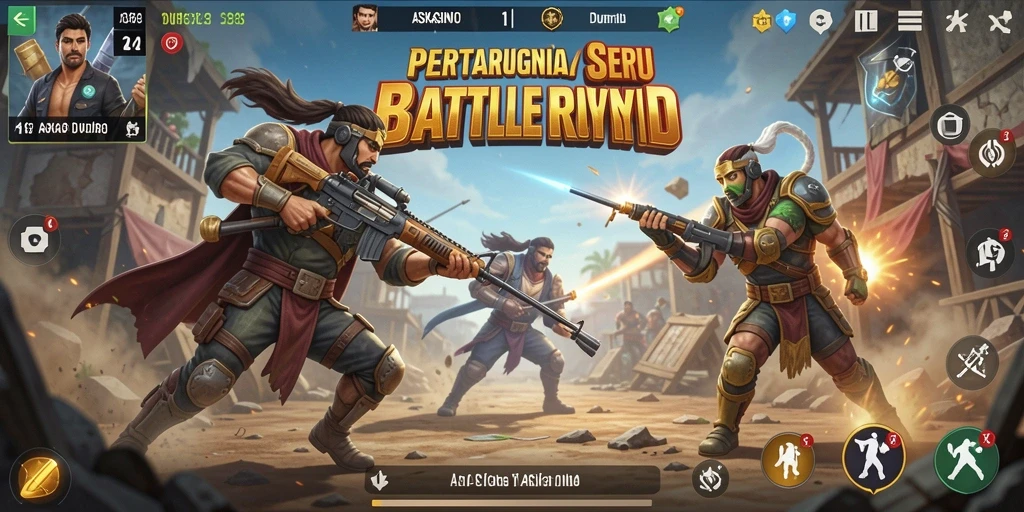 Tampilan gameplay seru dan strategi dalam <strong>ASKASINO</strong> Battle Royale.