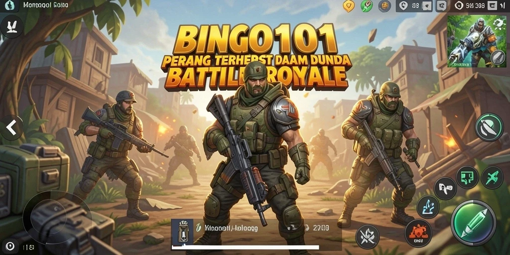 Tangkapan layar menunjukkan aksi mendebarkan dalam permainan Battle Royale BINGO101.