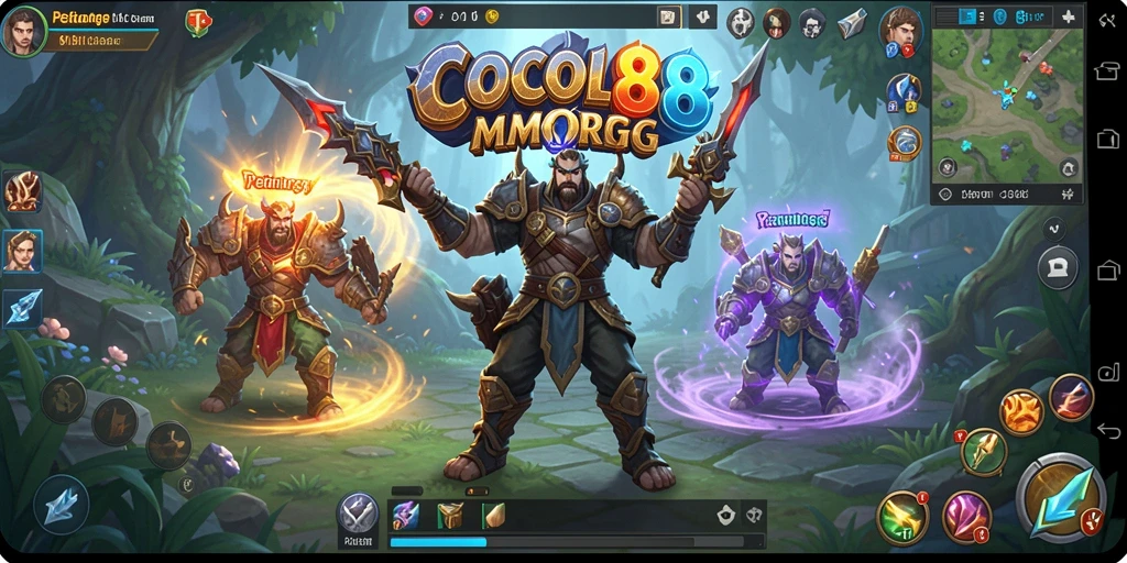 Tampilan menarik dari gameplay MMORPG COCOL88 dengan berbagai karakter.