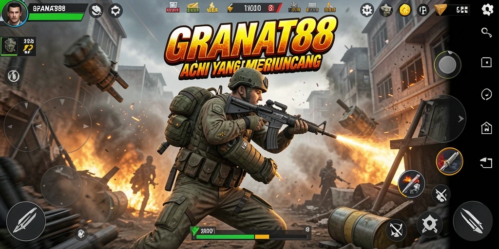 Screenshot gameplay <strong>GRANAT88</strong> menampilkan aksi pertempuran yang mendebarkan.
