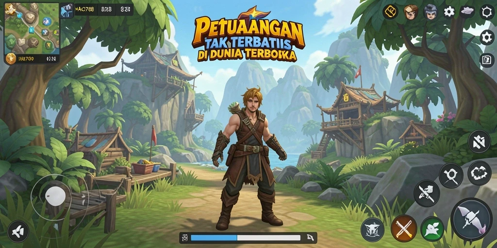 Tangkapan layar gameplay HAO788 menampilkan eksplorasi dunia terbuka yang menakjubkan.