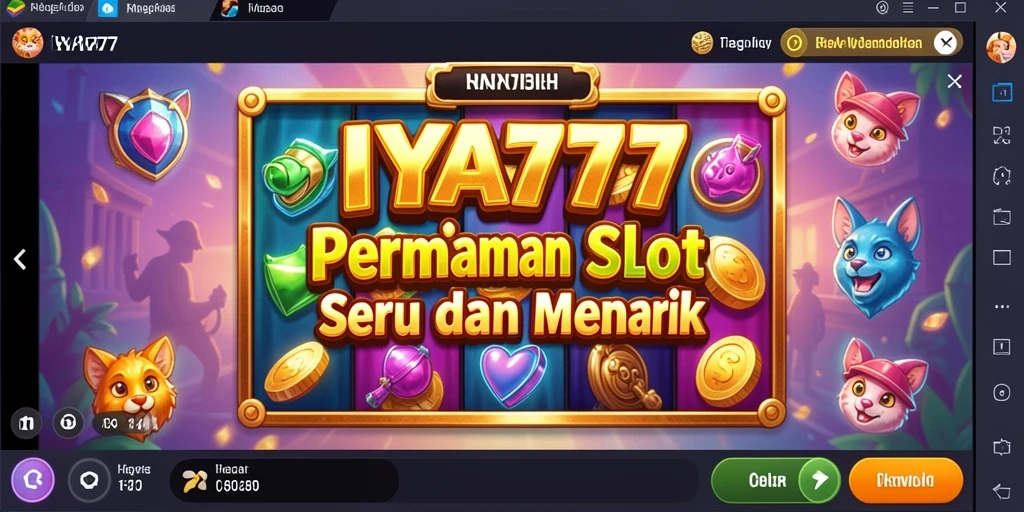 Tampilan utama gameplay slot IYA777 yang seru dan mengasyikkan.