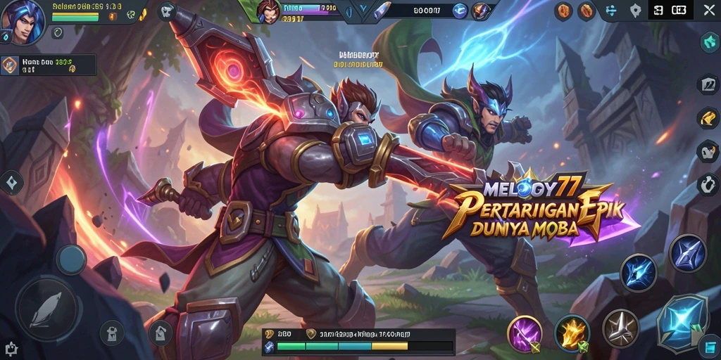Tangkapan layar aksi gameplay intens dalam <strong>MELODY77</strong> yang penuh strategi.