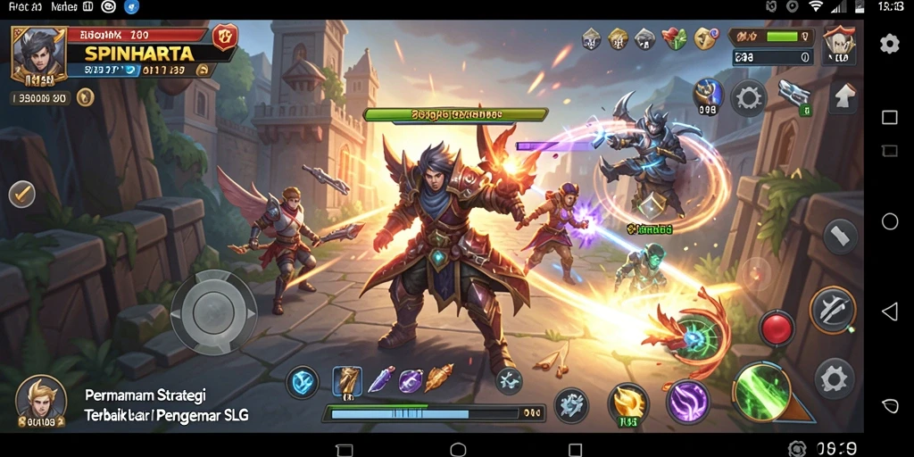 Tampilan gameplay menakjubkan SPINHARTA dalam pertempuran strategi.
