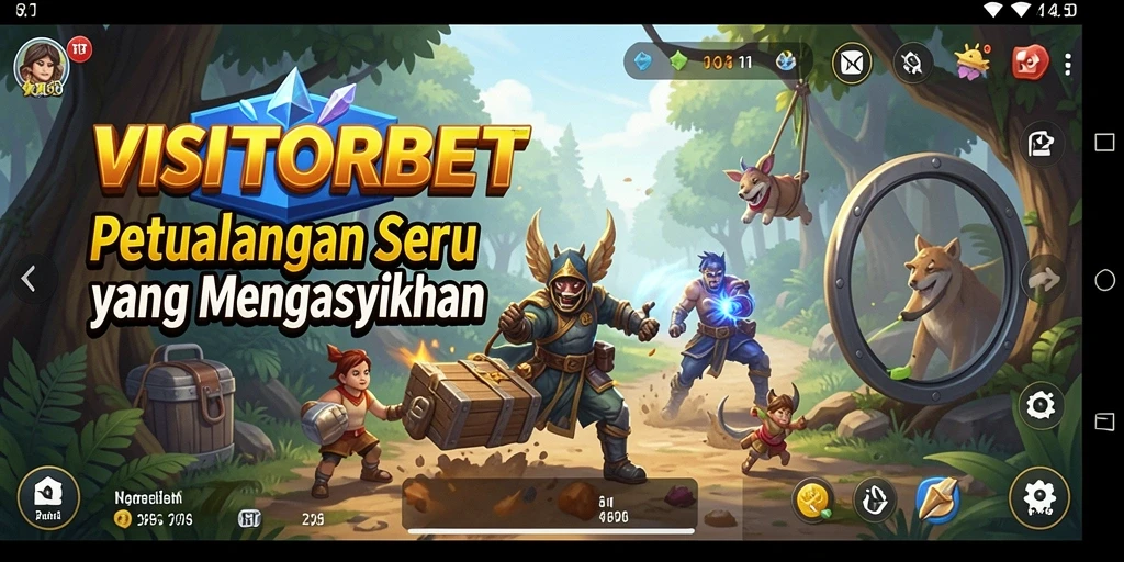 Tampilan gameplay menegangkan dalam permainan petualangan VISITORBET.