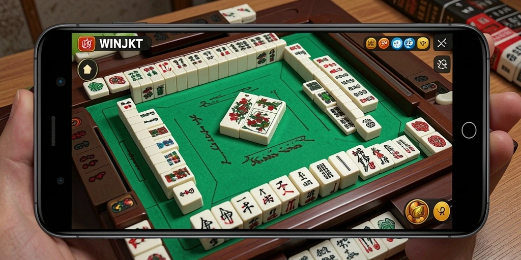 Screenshot gameplay WINJKT menampilkan keseruan permainan Mahjong.