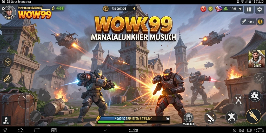 Tampilan gameplay WOW99 yang menegangkan dalam mode Tower Defense.